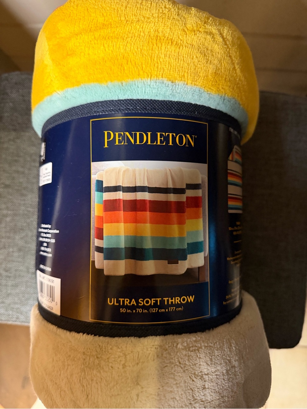 Pendleton Ultra Soft Throw Blanket - Yellow Accent